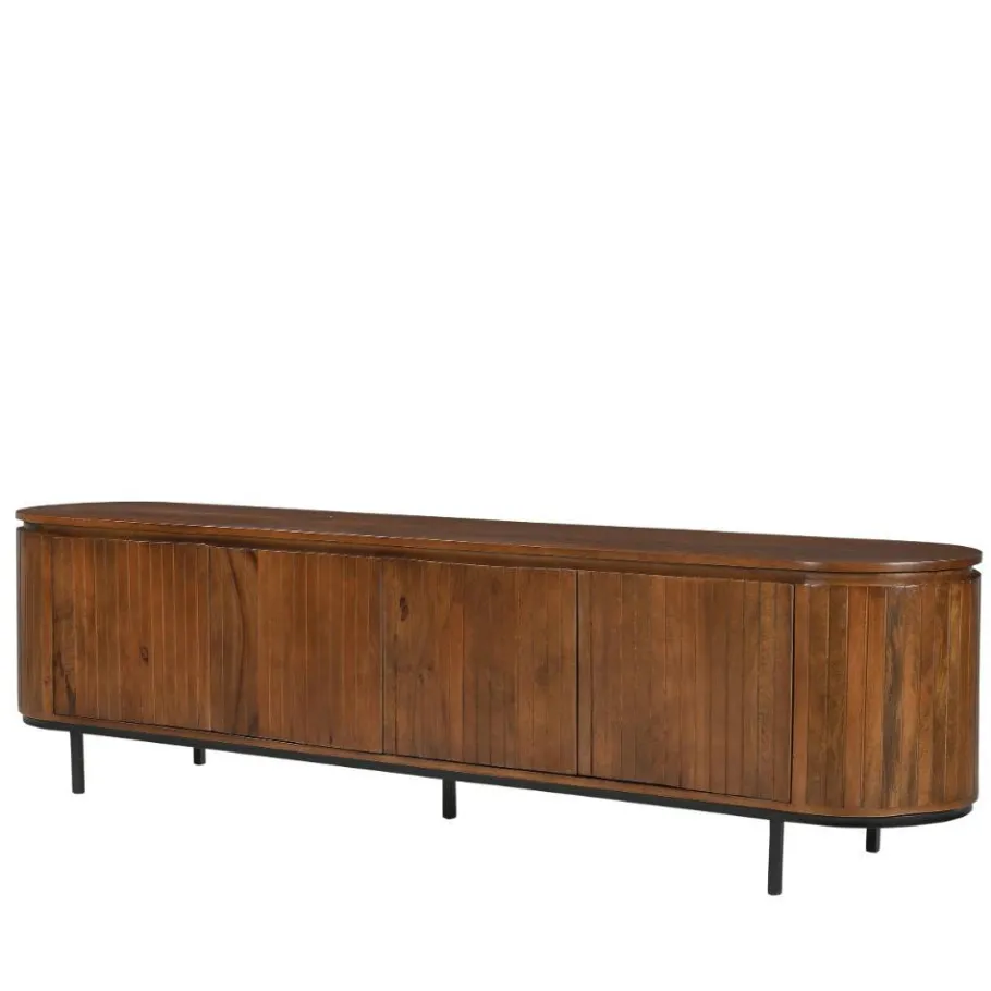 Discount Wohnen Retro Design TV Lowboard aus Mangoholz - Galadira