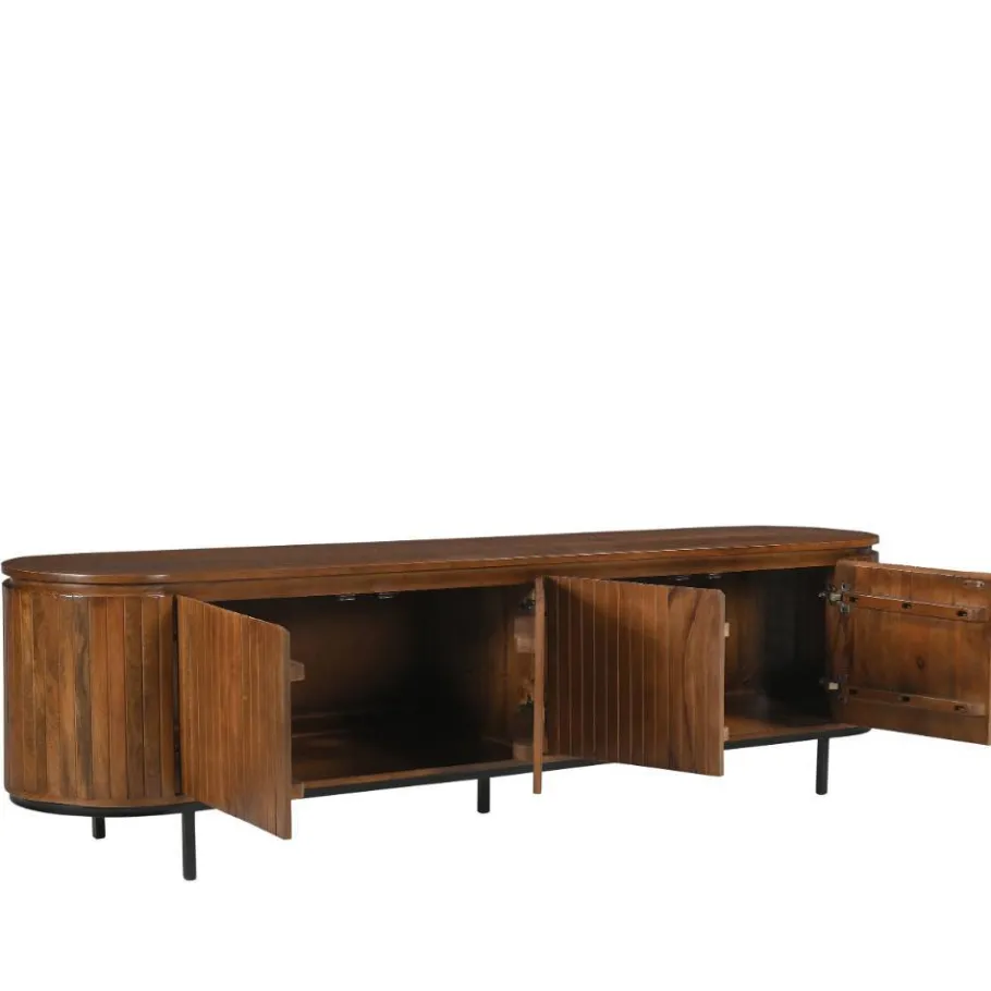 Discount Wohnen Retro Design TV Lowboard aus Mangoholz - Galadira