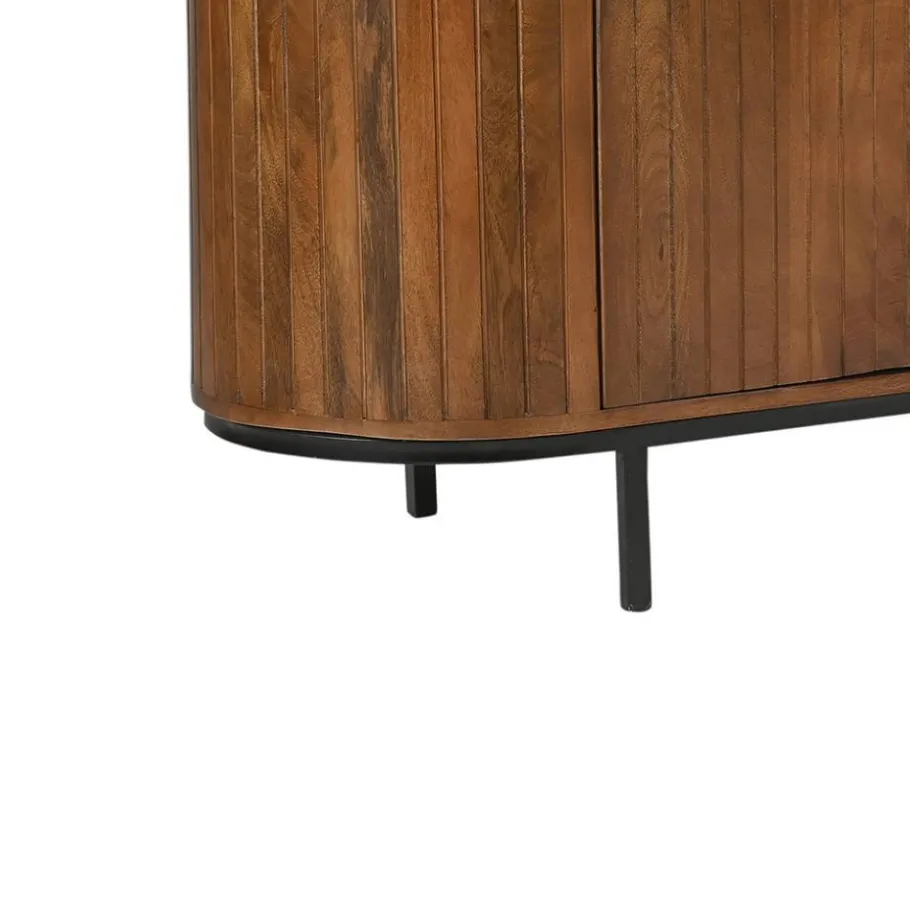 Discount Wohnen Retro Design TV Lowboard aus Mangoholz - Galadira