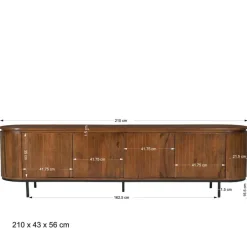 Discount Wohnen Retro Design TV Lowboard aus Mangoholz - Galadira