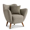 Best Wohnen Retro Designsessel in Beige und Braun gemustert - Regiovs