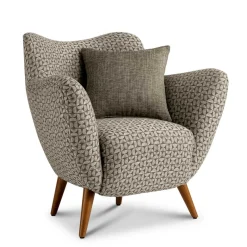 Best Wohnen Retro Designsessel in Beige und Braun gemustert - Regiovs