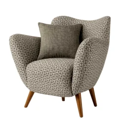 Best Wohnen Retro Designsessel in Beige und Braun gemustert - Regiovs