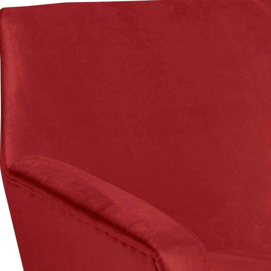 Online Wohnen Retro Designsessel in Ziegelrot Samtvelours - Nina