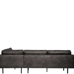 Best Wohnen Retro Ecksofa Rundecke in Schwarz - Avonita