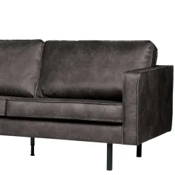Best Wohnen Retro Ecksofa Rundecke in Schwarz - Avonita