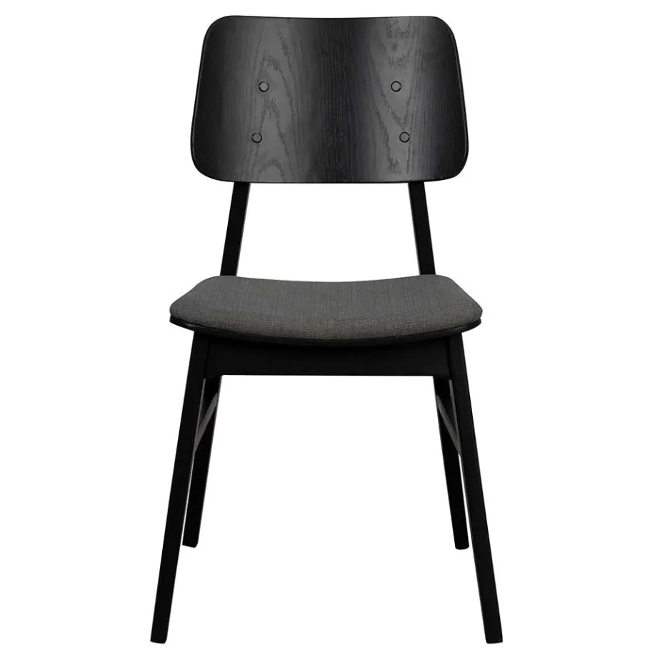 Clearance Wohnen Retro Eichenstuhl in Schwarz - Tresrin (2er Set)