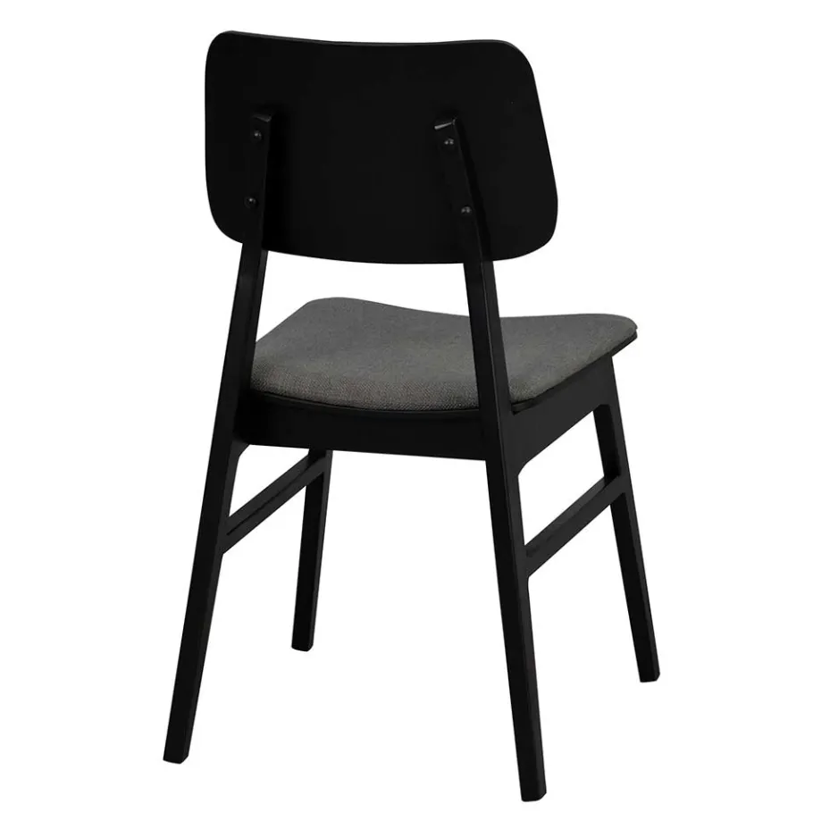 Clearance Wohnen Retro Eichenstuhl in Schwarz - Tresrin (2er Set)