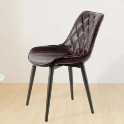 Clearance Wohnen Retro Esstischstuhl in dunkel Violett - Ambasian (2er Set)