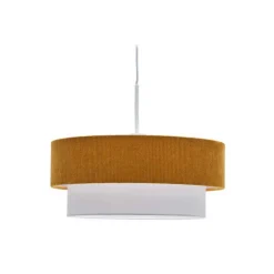 Clearance Wohnen Retro Hängeleuchte in Senfgelb Cord - Dunedin
