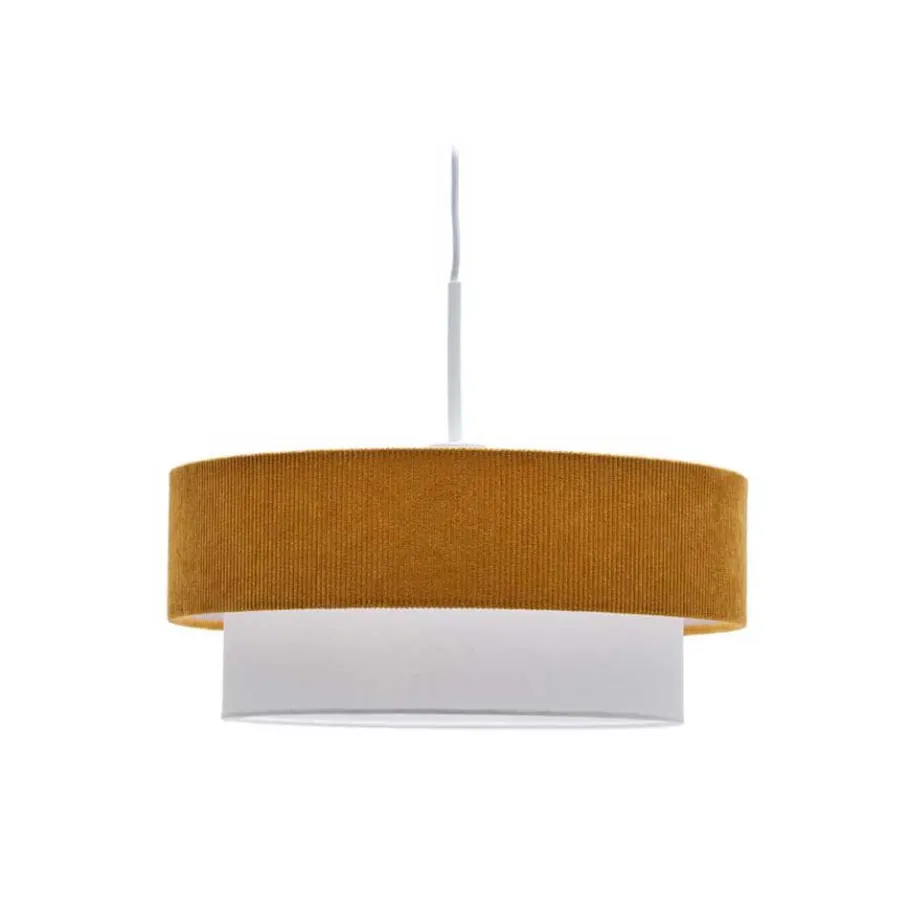 Clearance Wohnen Retro Hängeleuchte in Senfgelb Cord - Dunedin