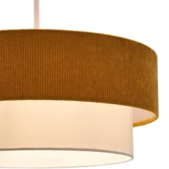 Clearance Wohnen Retro Hängeleuchte in Senfgelb Cord - Dunedin