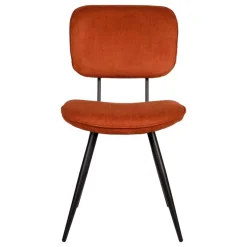 Hot Wohnen Retro Küchenstuhl in Rost Braun Cord-Bezug - Candeloco (2er Set)