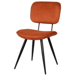 Hot Wohnen Retro Küchenstuhl in Rost Braun Cord-Bezug - Candeloco (2er Set)