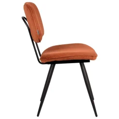 Hot Wohnen Retro Küchenstuhl in Rost Braun Cord-Bezug - Candeloco (2er Set)