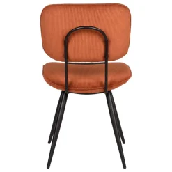 Hot Wohnen Retro Küchenstuhl in Rost Braun Cord-Bezug - Candeloco (2er Set)