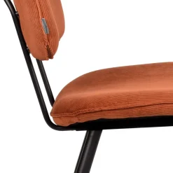 Hot Wohnen Retro Küchenstuhl in Rost Braun Cord-Bezug - Candeloco (2er Set)