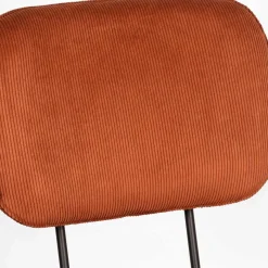 Hot Wohnen Retro Küchenstuhl in Rost Braun Cord-Bezug - Candeloco (2er Set)