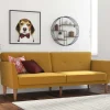 New Wohnen Retro Klappcouch in Senfgelb und Natur - Fiby