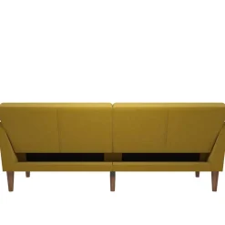 New Wohnen Retro Klappcouch in Senfgelb und Natur - Fiby