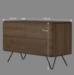 Online Wohnen Retro Kommode in Eiche Bianco - Bakaras