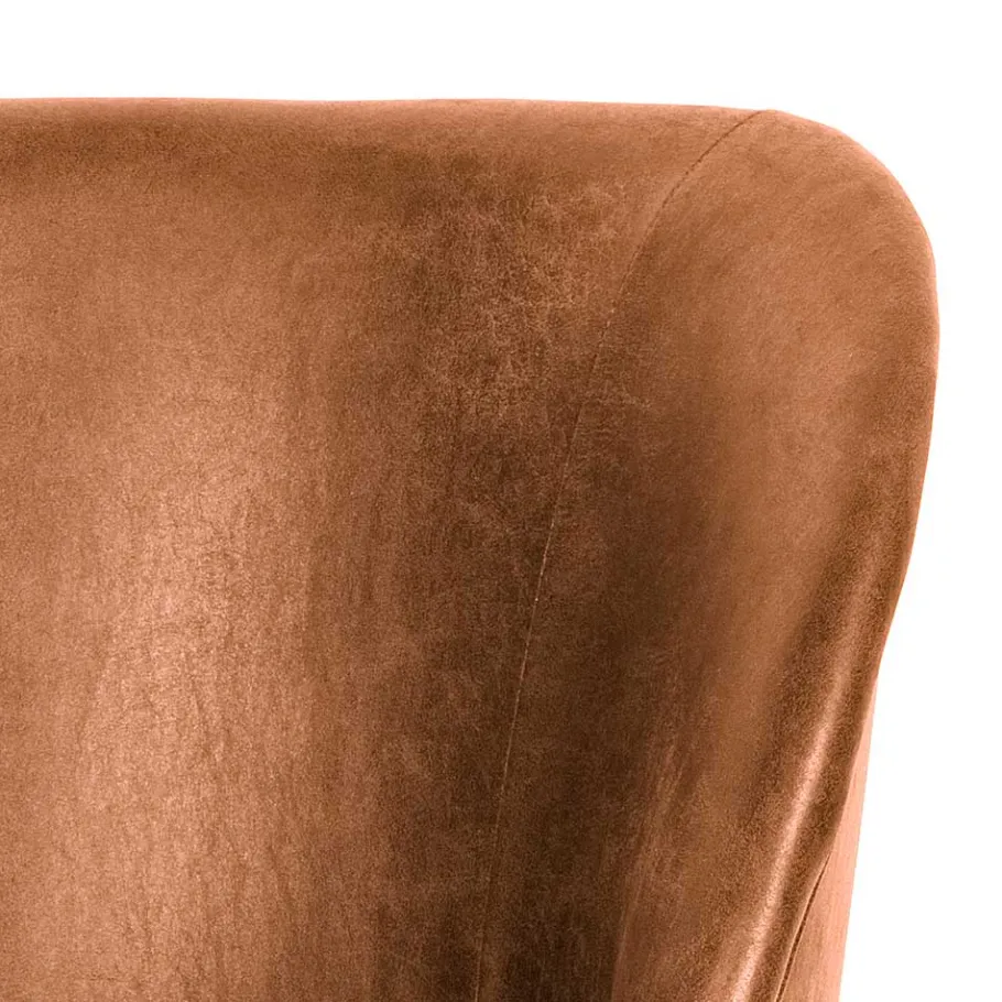 Discount Wohnen Retro Ledersessel in Cognac Braun - Store