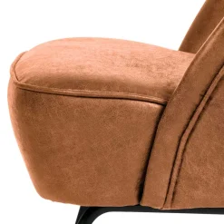 Discount Wohnen Retro Ledersessel in Cognac Braun - Store