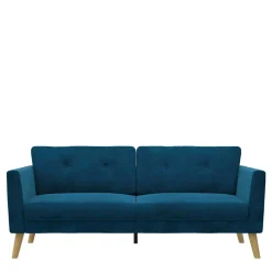 Clearance Wohnen Retro Look Samtsofa in Blau - Vletko