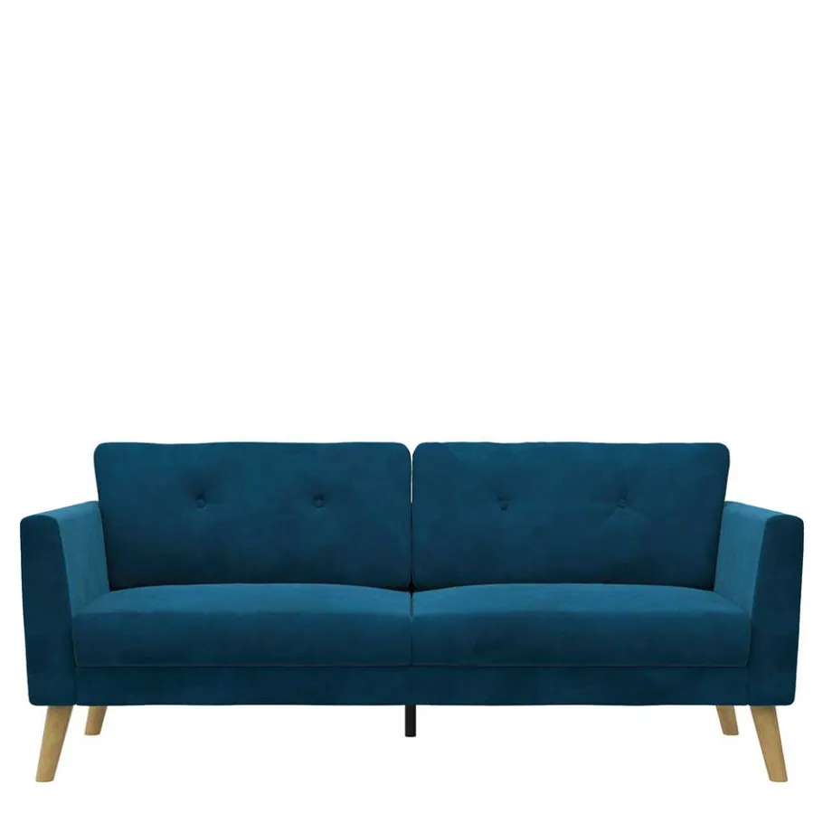 Clearance Wohnen Retro Look Samtsofa in Blau - Vletko