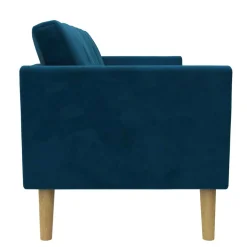 Clearance Wohnen Retro Look Samtsofa in Blau - Vletko
