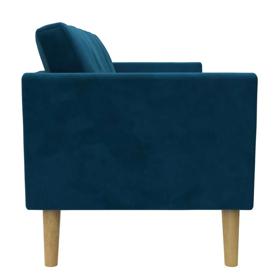 Clearance Wohnen Retro Look Samtsofa in Blau - Vletko