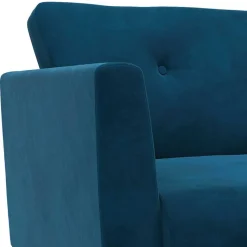 Clearance Wohnen Retro Look Samtsofa in Blau - Vletko