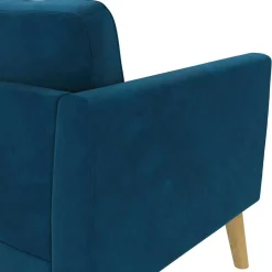 Clearance Wohnen Retro Look Samtsofa in Blau - Vletko
