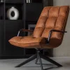 Online Wohnen Retro Lounge Sessel in Cognac Braun Kunstleder - Brandos