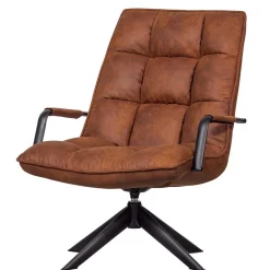 Online Wohnen Retro Lounge Sessel in Cognac Braun Kunstleder - Brandos