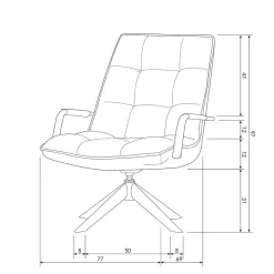 Online Wohnen Retro Lounge Sessel in Cognac Braun Kunstleder - Brandos