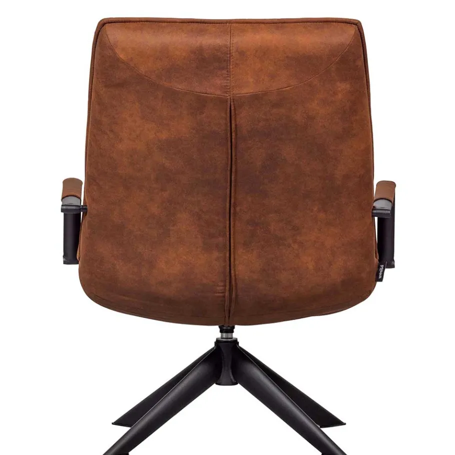 Online Wohnen Retro Lounge Sessel in Cognac Braun Kunstleder - Brandos