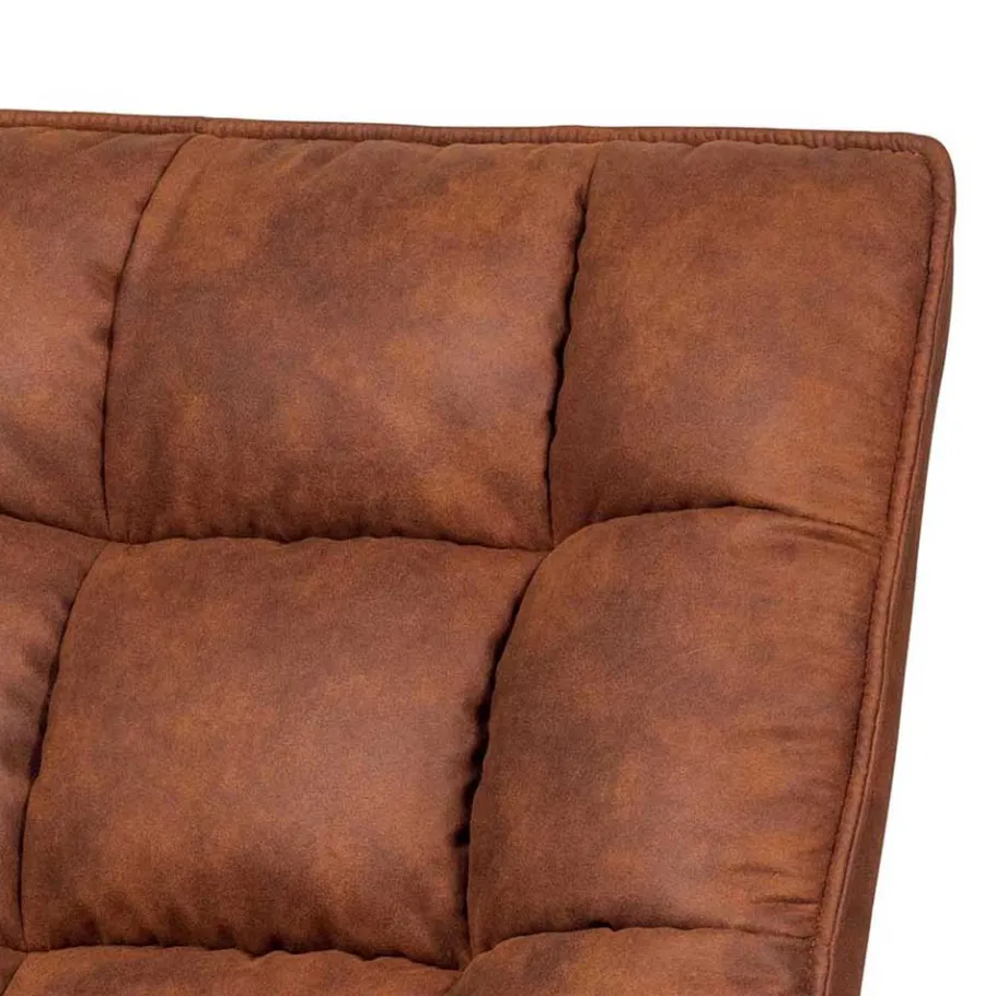 Online Wohnen Retro Lounge Sessel in Cognac Braun Kunstleder - Brandos