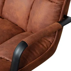 Online Wohnen Retro Lounge Sessel in Cognac Braun Kunstleder - Brandos