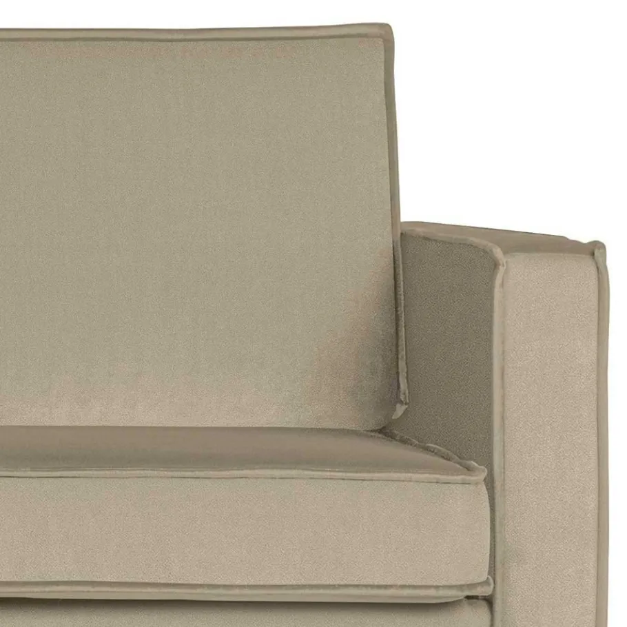 Best Wohnen Retro Lounge Sofa in Khaki Samtbezug - Afeiro