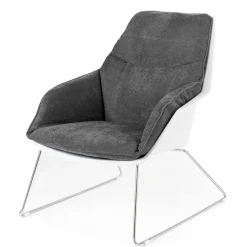 Outlet Wohnen Retro Lounge-Sessel in Dunkelgrau - Vibulam (2er Set)