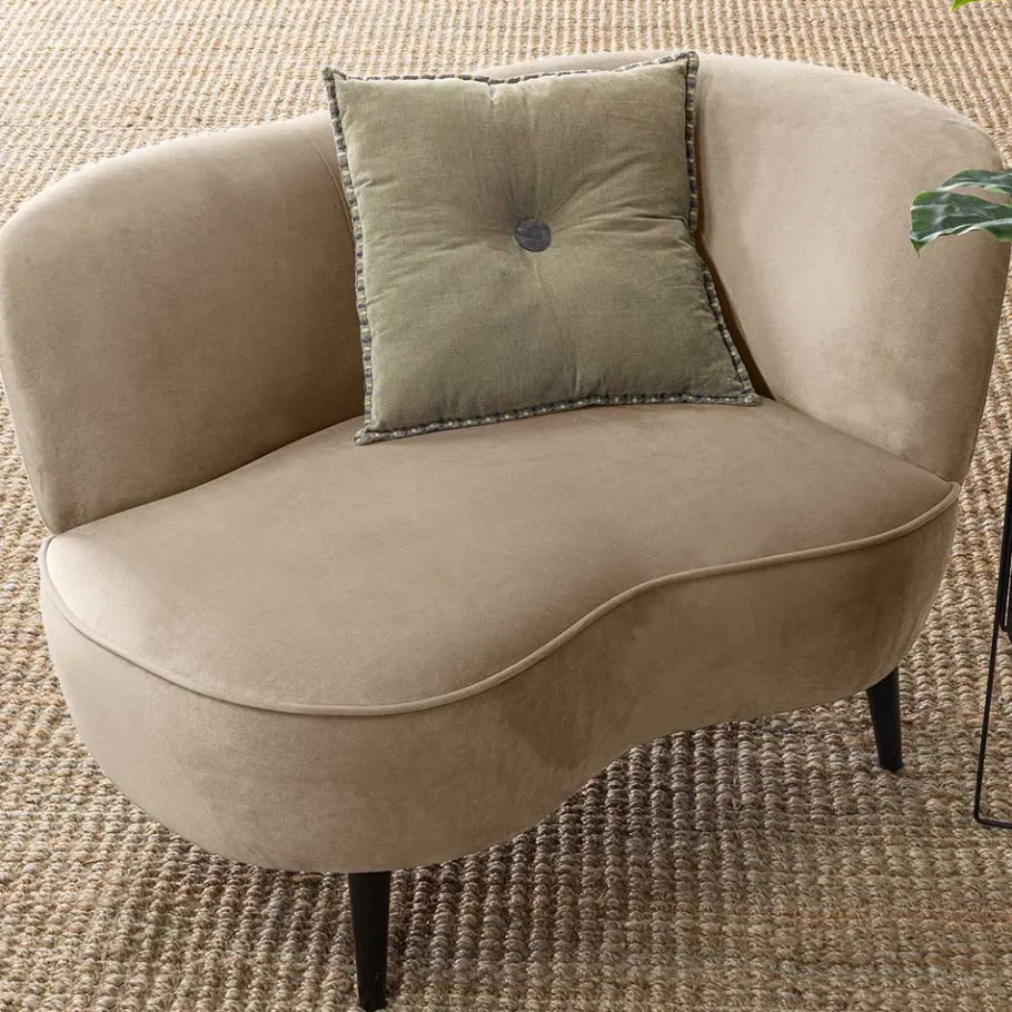 Outlet Wohnen Retro Lounge-Sessel in Khaki Samit - Griffina