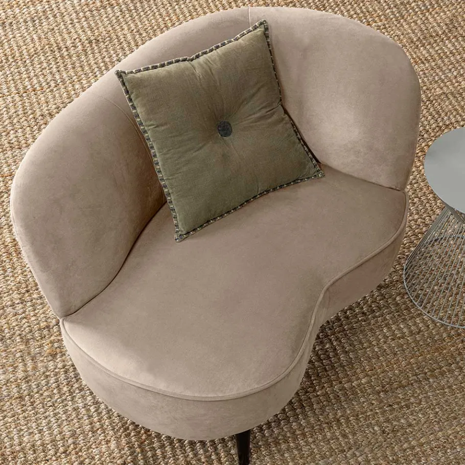 Outlet Wohnen Retro Lounge-Sessel in Khaki Samit - Griffina