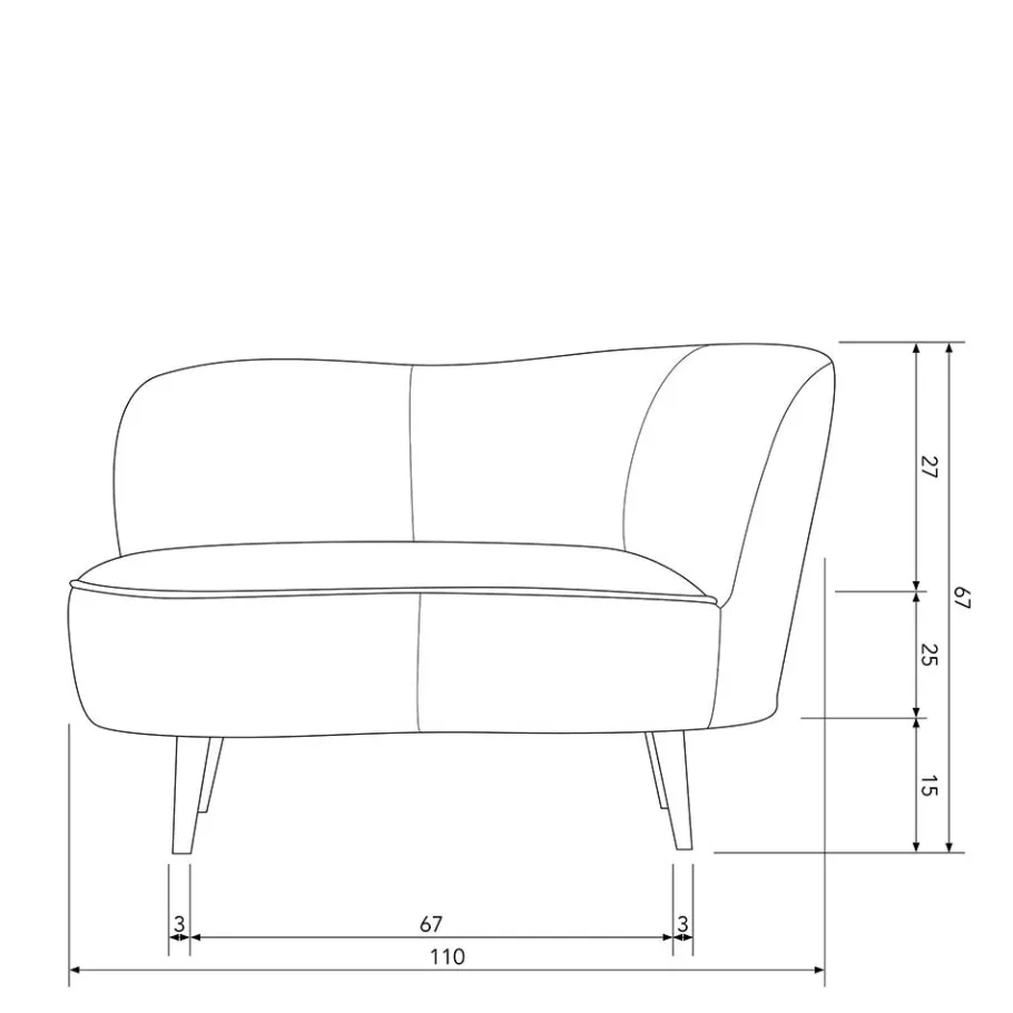 Outlet Wohnen Retro Lounge-Sessel in Khaki Samit - Griffina