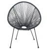 Discount Wohnen Retro Loungestühle für Garten in Schwarz - Vicados (2er Set)