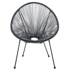 Discount Wohnen Retro Loungestühle für Garten in Schwarz - Vicados (2er Set)