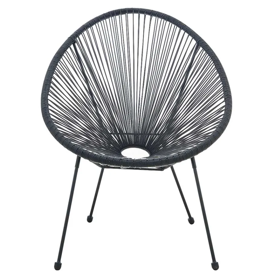 Discount Wohnen Retro Loungestühle für Garten in Schwarz - Vicados (2er Set)