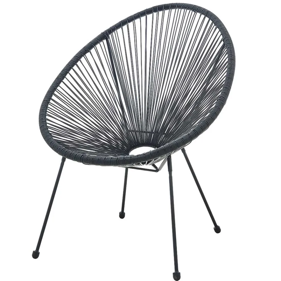 Discount Wohnen Retro Loungestühle für Garten in Schwarz - Vicados (2er Set)