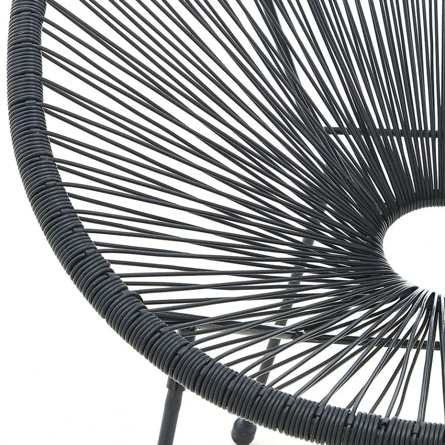 Discount Wohnen Retro Loungestühle für Garten in Schwarz - Vicados (2er Set)