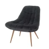 Outlet Wohnen Retro Loungsstuhl in Dunkelgrau Samt - Corners